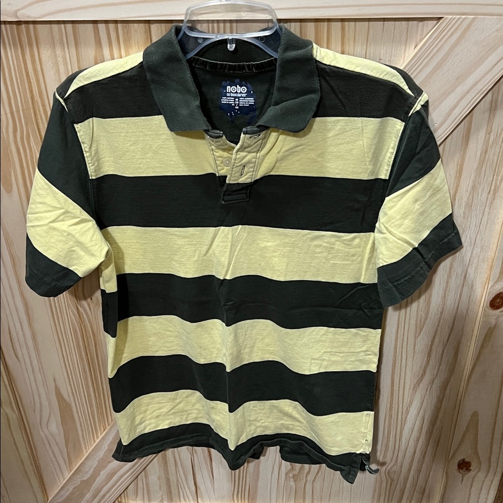No Boundaries Black and Cream Polo